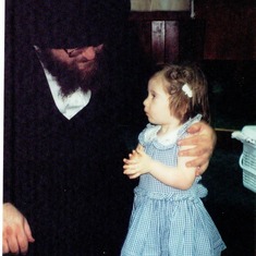 My daughter, Romy in 1999 with Dovid.