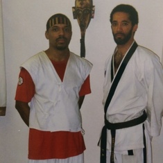 Ikhalipha Abayomi with Karate Teacher and friend CIRCA 1997