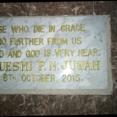Papa's memorial plaque