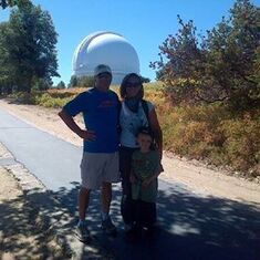 Palomar Observatory with daughter and grandson