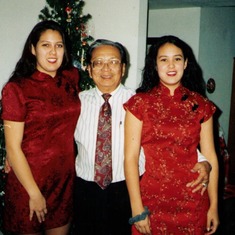 George and the girls at Christmas