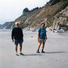 1999, juli,  met Gerard op strand van Bandon