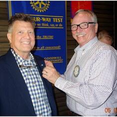 Will, and his sponsor Joe Davis, joining the Rotary Club of Laguna Niguel,  May 5, 2015