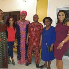 Dr. Ezeilo (center) at home with family members and relatives - Mrs. Tina Anioke and Mrs. Patty