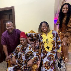 Dr. Ezeilo with his friend Dr. Ani (far left), wife and daughter, Enugu, December 2020