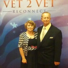 Dianne always serving veterans with Keith (Chairman)