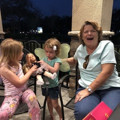 All laughs with her granddaughters!