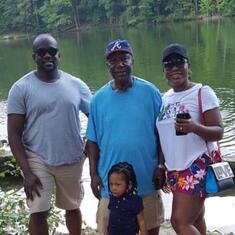 Daddy on holiday in Atlanta USA with Son Omauwmi, Daughter Ivie and Grand daughter Oke