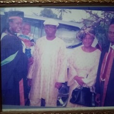 Daddy and Mummy Okurumeh with their Son and Daughter and Grandson Ryan at their university graduation ceremony in Edo State