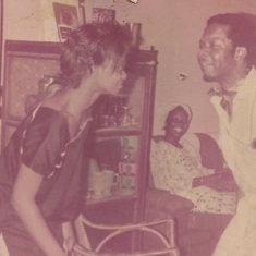 Uncle Biola and Buzzieeee digging it at Mama Majaro's in the 80s!