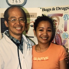 Year 2000 > Dr Portugal with his newest medical secretary 