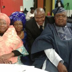 With sister, Olaperi, Cousin Duro and Nokwazi  at Taiwo' s wedding in UK