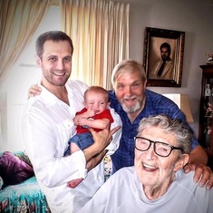 Four generations of Hood boys! A lot of charm for one room. We miss you Grandpa Hood ❤️