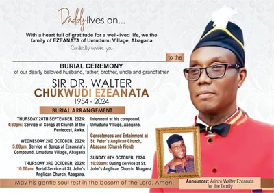 DR. (SIR) WALTER EZEANATA