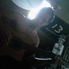 Dustin playing the guitar