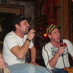 Dustin and Ryan singing Karaoke on Christmas Eve