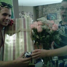 Dustin and Dallas with my birthday presents