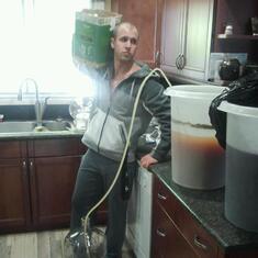 Making beer and wine at Justin's house