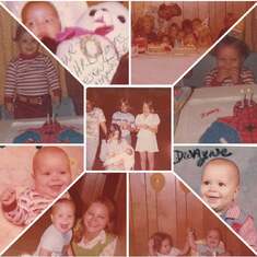 Dwayne's baptism with mom,dad,nanny Beverly Menard&parain Timmy Segura,1st & 2nd Birthday party,1st Christmas,studio pictures