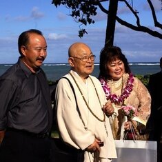 Ron, Chandra and Ojisan at our wedding