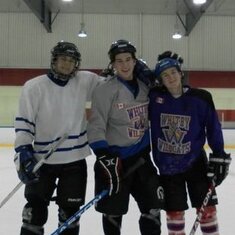 Dylan with Rob and Brandon - Loved playing hockey!