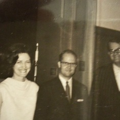 Wedding Day June 30th, 1968.  (R to L) Nancy Lewis Crossno, Reverend Jim Randle, E.V. Crossno, Jr.