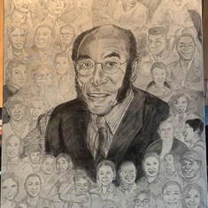 Celebrating a life that opened doors through telling our business stories. Art by Christopher Jones