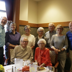 Earl and Ginny with their children and spouses at Earl's 98th Birthday Party