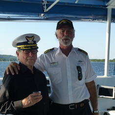 Earl with the captain  on the Gull Lake Cruise 2014