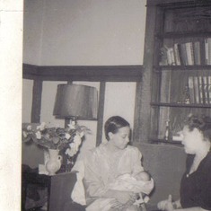 Aunt Dorothy with baby leslie and Aunt Nina, 1949