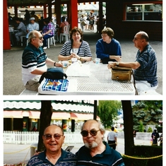 1998 July at Germanfest, with Margarete, niece Kaethe, and brother Wolfgang - 064