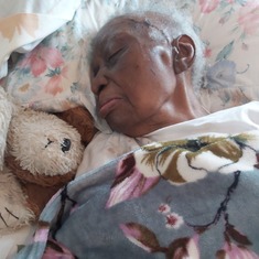 Lovely till the end ...sleeping pretty about four months to the end. O how I miss my mother!