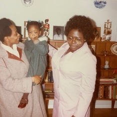 Cousin Olu Obaro's wife, Ayo and daughter Anu