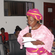 Auntie, witnessing to her own Mum as "iya kogberegbe" at the Centre for Gender, Obafemi Awolowo Univ