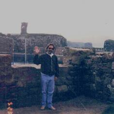 Eddie at the remains of Dunbar Castle, Scotland