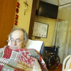 dad in westpoing hospital sleeping