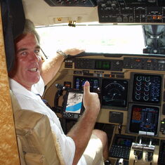 Ed in cockpit of Gulfstream IV circa 2001