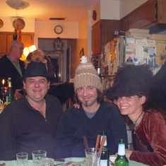 Dan, Jim, Heidi and Edgar at Edgar's "Wear a Crazy Hat Party" - circa 2004