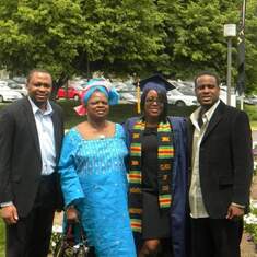 Aunty Edith with her nephews Patrick Nweke, Mike Ejoh and niece Okwy Eniang