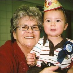 grama with ryland at his 1st bday