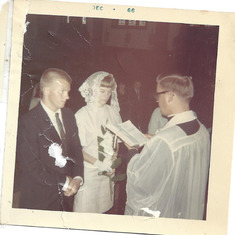 Officially married by Father Kennedy at St. James Catholic Church  Port Arthur, TX
10/1966.  Working for E.I. DuPont de Nemours in Orange, TX.