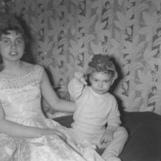Ed with sister Hedy.   3 and 14 years old.