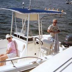 Ed & Marge boating on Barnegat Bay