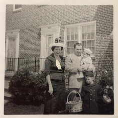 Mom, Dad holding Edward and me ... Easter 1958
