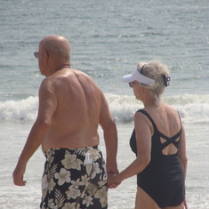 Hand in hand always, every day of summer, they walked. Footprints in the sand. Our sweet Dada & Mimi