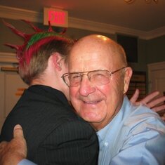 jimmy & grandpa hugging after it runs in the family