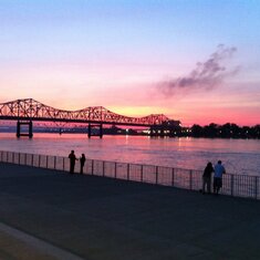 sunset on the ohio river