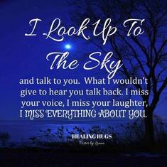 I talk to you. every,Night.to your picture on Kitchen table.your  favorite spot. Miss YOU SO MUCH !!!!!!!!