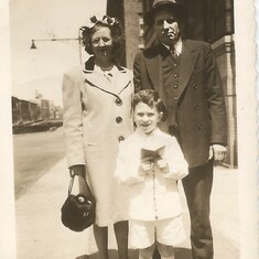 Ed and his parents at Ed's First Communion (1947)