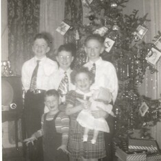 Ed with cousins and friends (Christmas 1951)